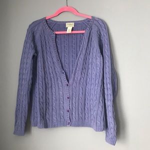 LL Bean Cable Knit Button Down Sweater